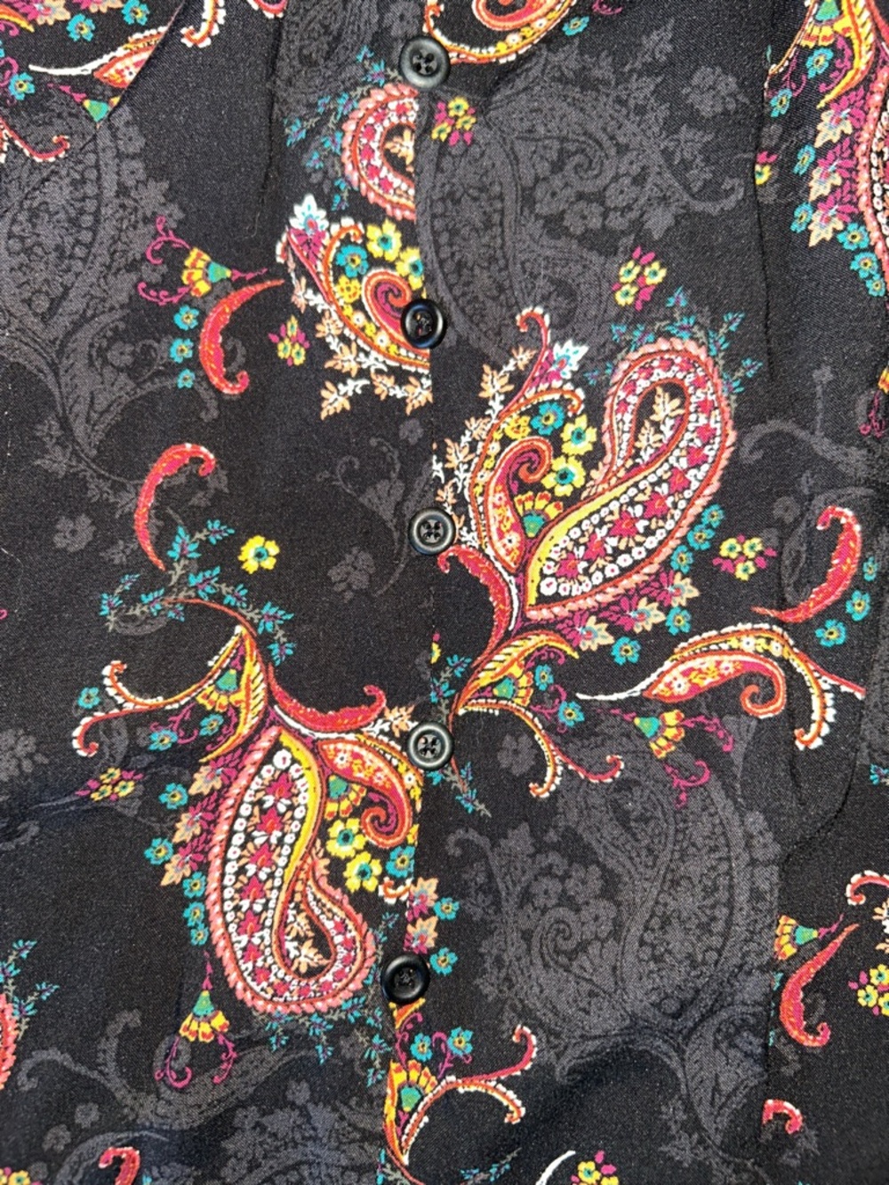 torrid Black Maxi Skirt with Pink Paisley Motif. 3x - Picture 4 of 5